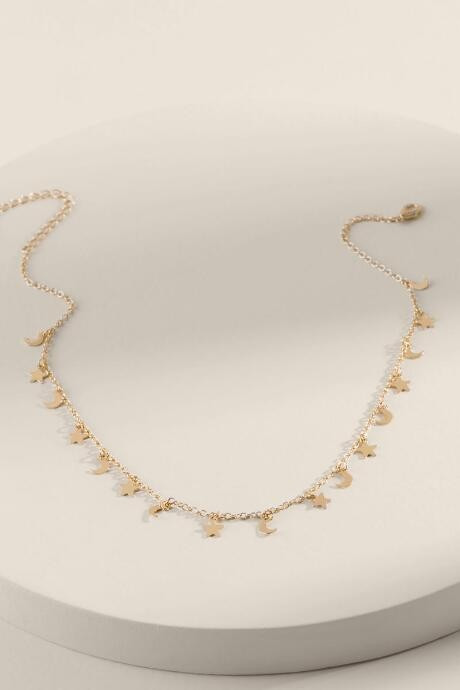 Darla Moon & Star Pendant Necklace - Gold | Francesca’s Collections
