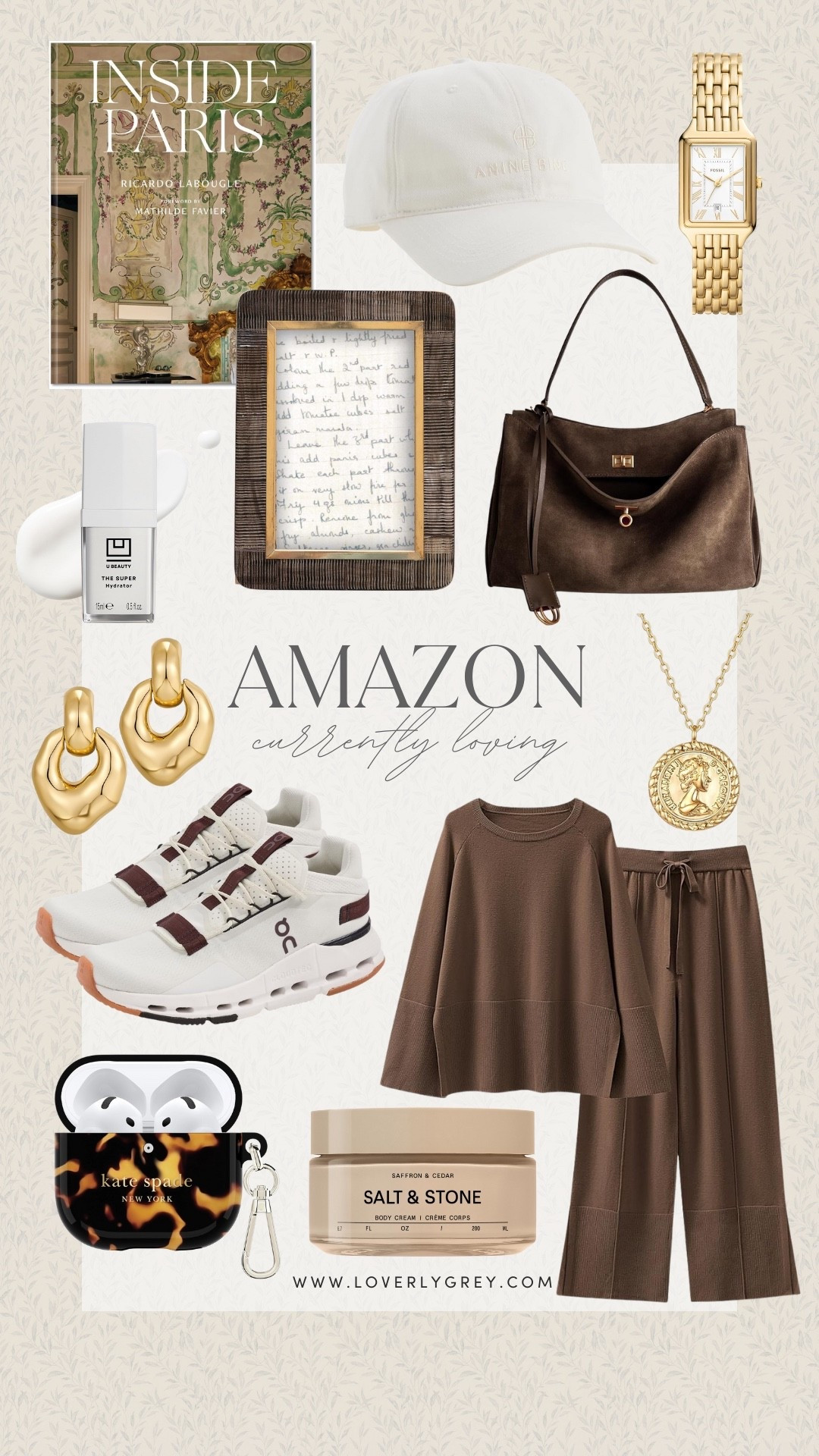 Currently loving these Amazon finds! A matching set, Anine Bing hat, and gold jewelry to update your wardrobe! For home items the brown frame and coffee table book are great additions to your decor! 

#LTKfitnessgoals #LTKHome #LTKSeasonal