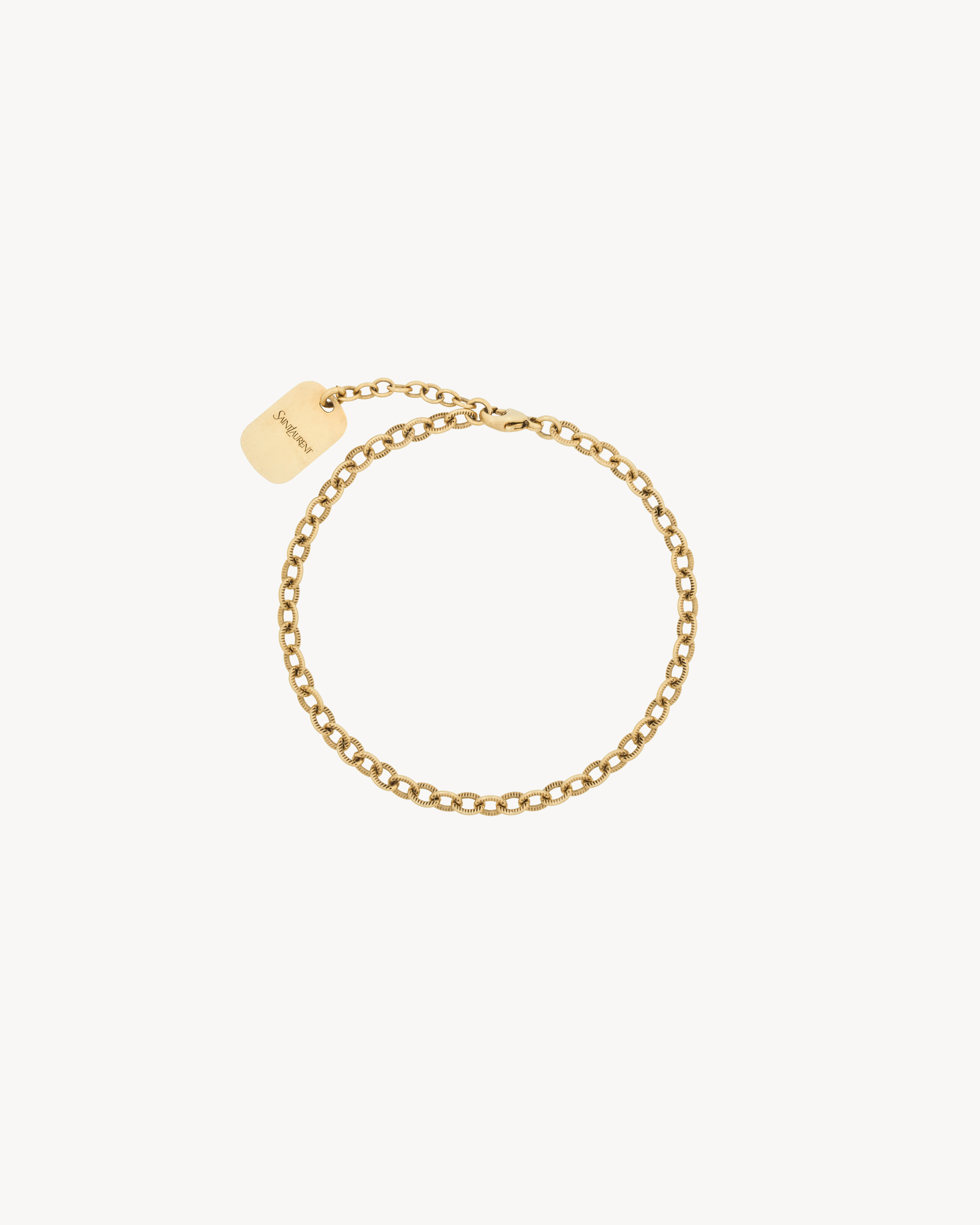 Saint Laurent Ribbed Chain Bracelet In Metal - Yellow/gold - Men - S | Saint Laurent Inc. (Global)