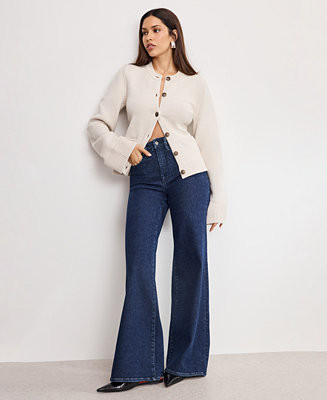 Women's Button Front Knit Cardigan Sweater, Regular & Plus Size | Macy's