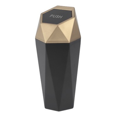 Unique Bargains Portable Car Trash Can 1 Pc Gold Tone | Target