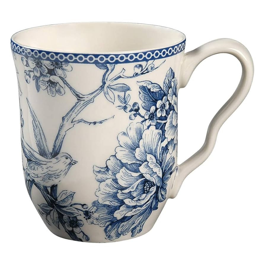 222 Fifth Adelaide Blue and White Ceramic Mug | Amazon (US)