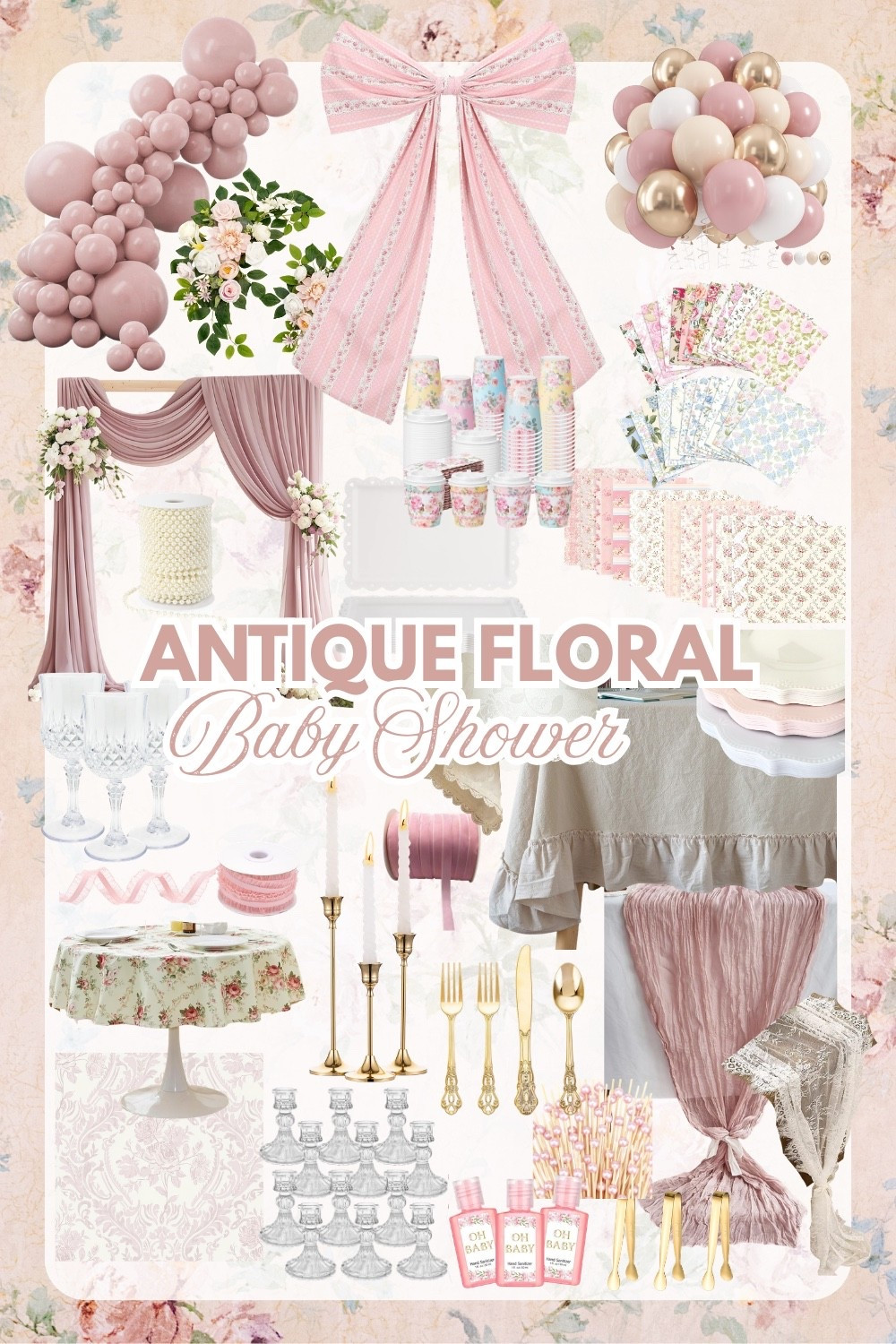 Everything I got to host an antiques and florals theme baby shower! Almost all of it is from Amazon! 🎀✨


#LTKSeasonal #LTKWedding #LTKHome