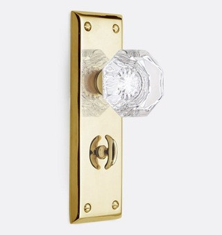 Putman Octagonal Crystal Knob Tube Latch Interior Door Set | Rejuvenation