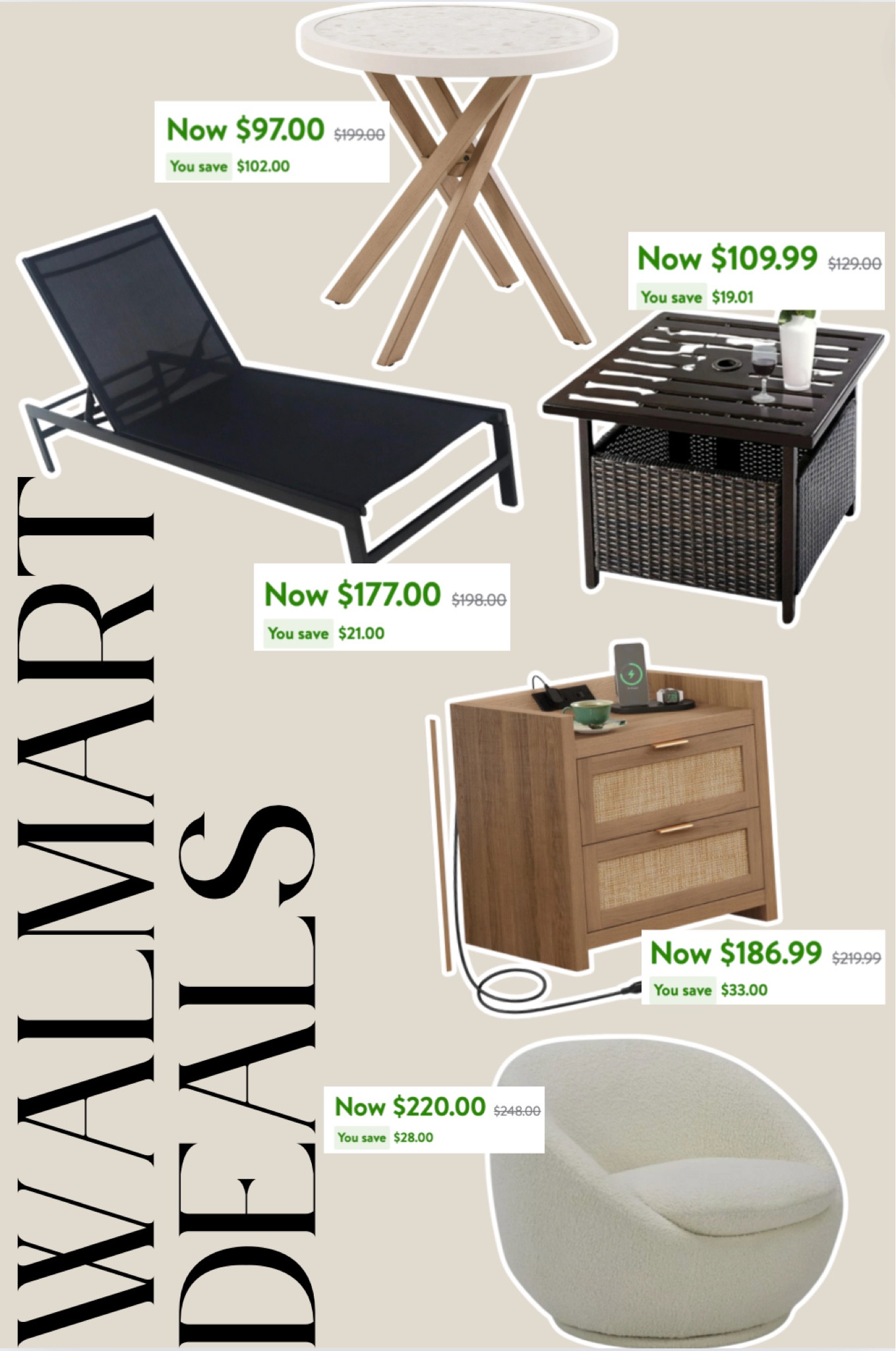 Found some of my Walmart items all on sale all part of the Walmart deals week!!

Walmart deals week, Walmart home finds, lounge chairs, outdoor seating

#LTKFindsUnder50 #LTKSaleAlert #LTKFindsUnder100