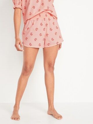 High-Waisted Floral-Print Pajama Shorts for Women -- 4-inch inseam | Old Navy (US)