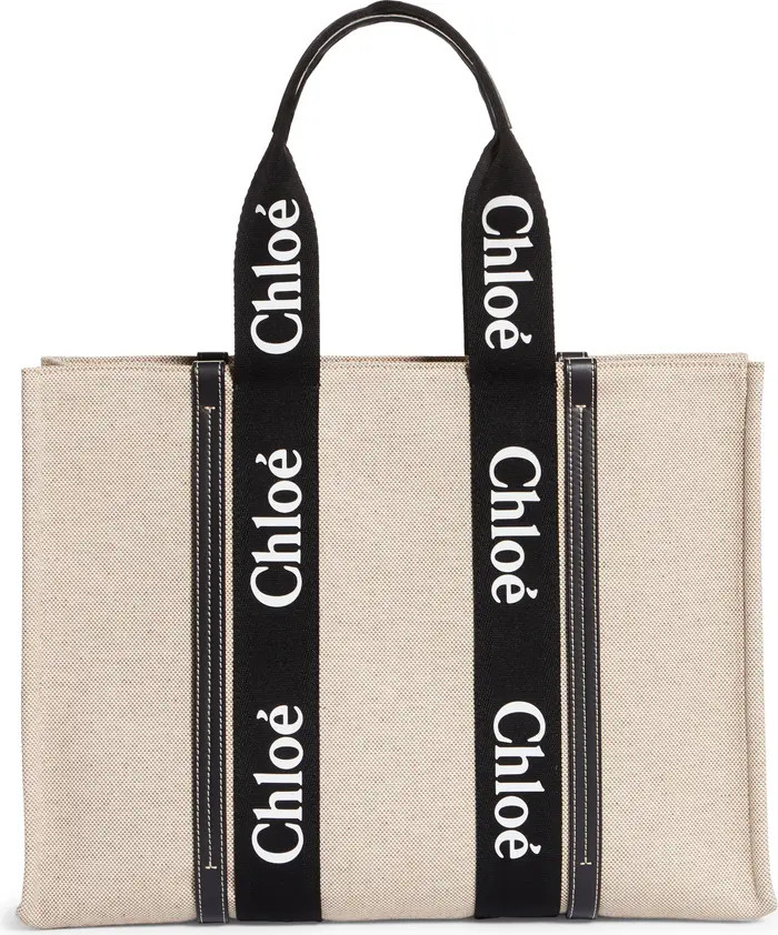 Large Woody Logo Strap Canvas Tote | Nordstrom