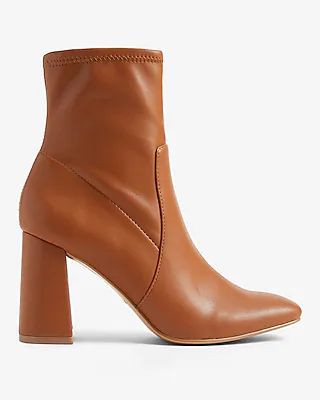 Block Heel Sock Booties | Express