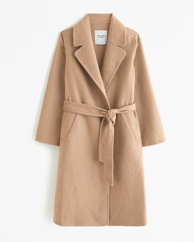 Wool-Blend Belted Blanket Coat | Abercrombie & Fitch (US)