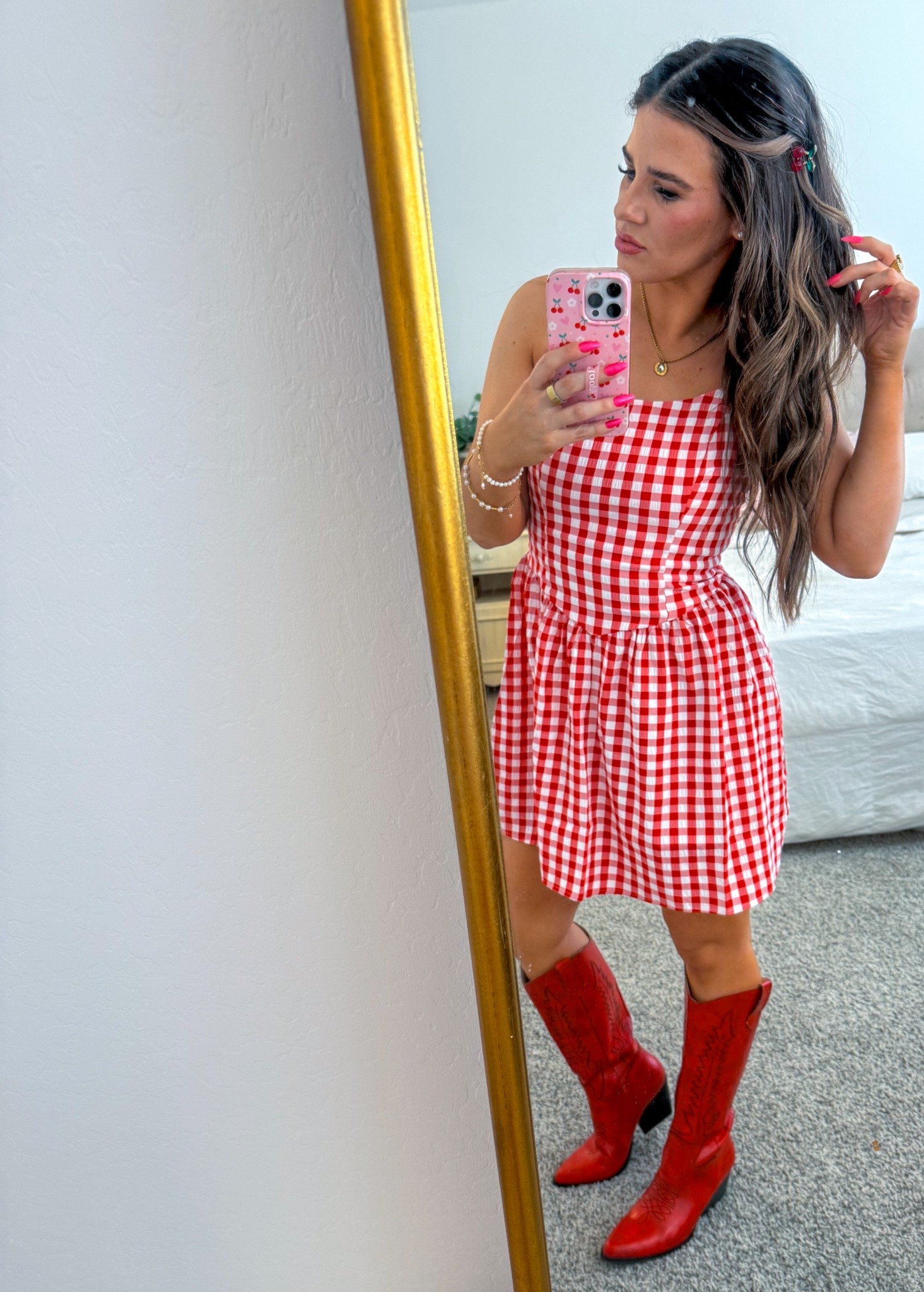 $15 dress? Say less. ♥️ I added some fav pieces to complete the outfit. ✨

#Gingham #CountryConcert #OutfitInspo #Boots #Cherries #RedBoots #OOTN #Stagecoach 

#LTKShoeCrush #LTKStyleTip #LTKFestival