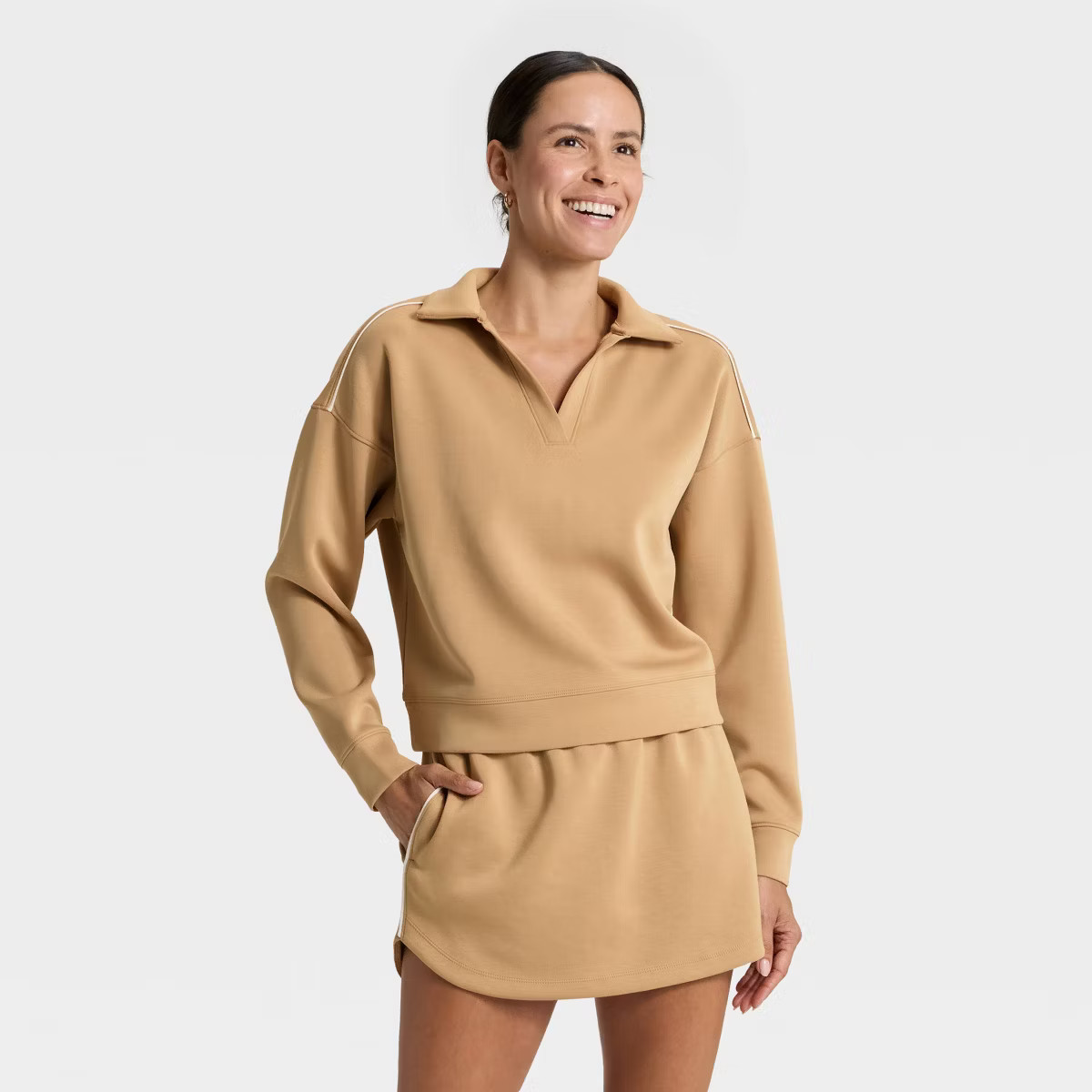 Women's Airy Sleek Polo Sweatshirt - All In Motion™ | Target