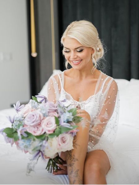 Get ready robe for the bride. If you are looking for a cute wedding robe for your get ready photos, this is the one. This cute get ready outfit is perfect for brides looking for something classy and elegant! Grab it today! #getreadyrobes #bridegetreadyrobe #instabride #getready #bride #robes #elegantweddingoutfit #lacerobe  briderobes #weddingrobes #bridetobe #bridedetails 

#LTKSpringSale 

#LTKparties #LTKwedding