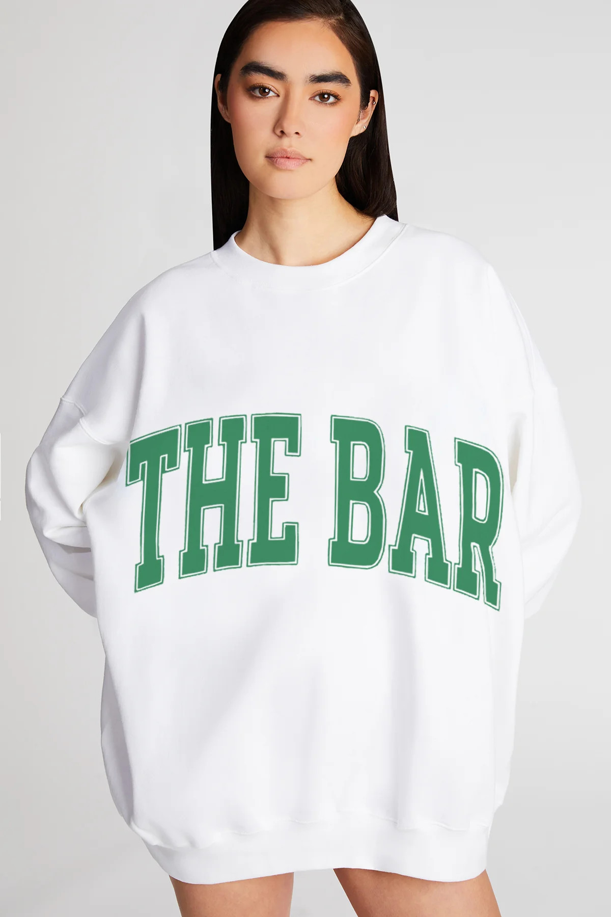 VARSITY SWEATSHIRT WHITE/GREEN | The Bar