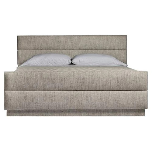 Hawthorne Modern Grey Upholstered Tufted Bed with Footboard - King | Kathy Kuo Home