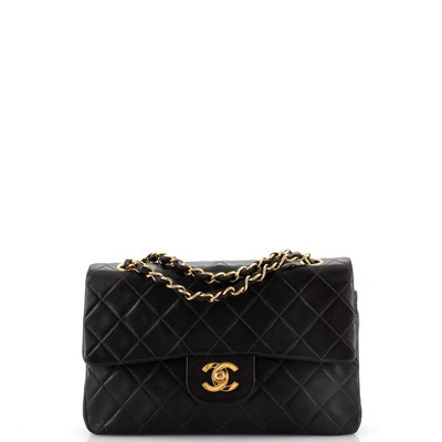 Chanel Vintage Classic Double Flap Bag Quilted Caviar Small Black | eBay US