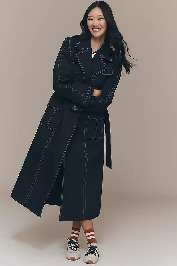 ALIGNE Elsa Organic Cotton Belted Trench Coat | Anthropologie (UK)