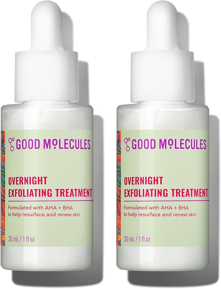 Good Molecules Overnight Exfoliating Treatment Pack 2 \u2013 1 fl oz / 30 ml Each | Lightweight F... | Amazon (US)