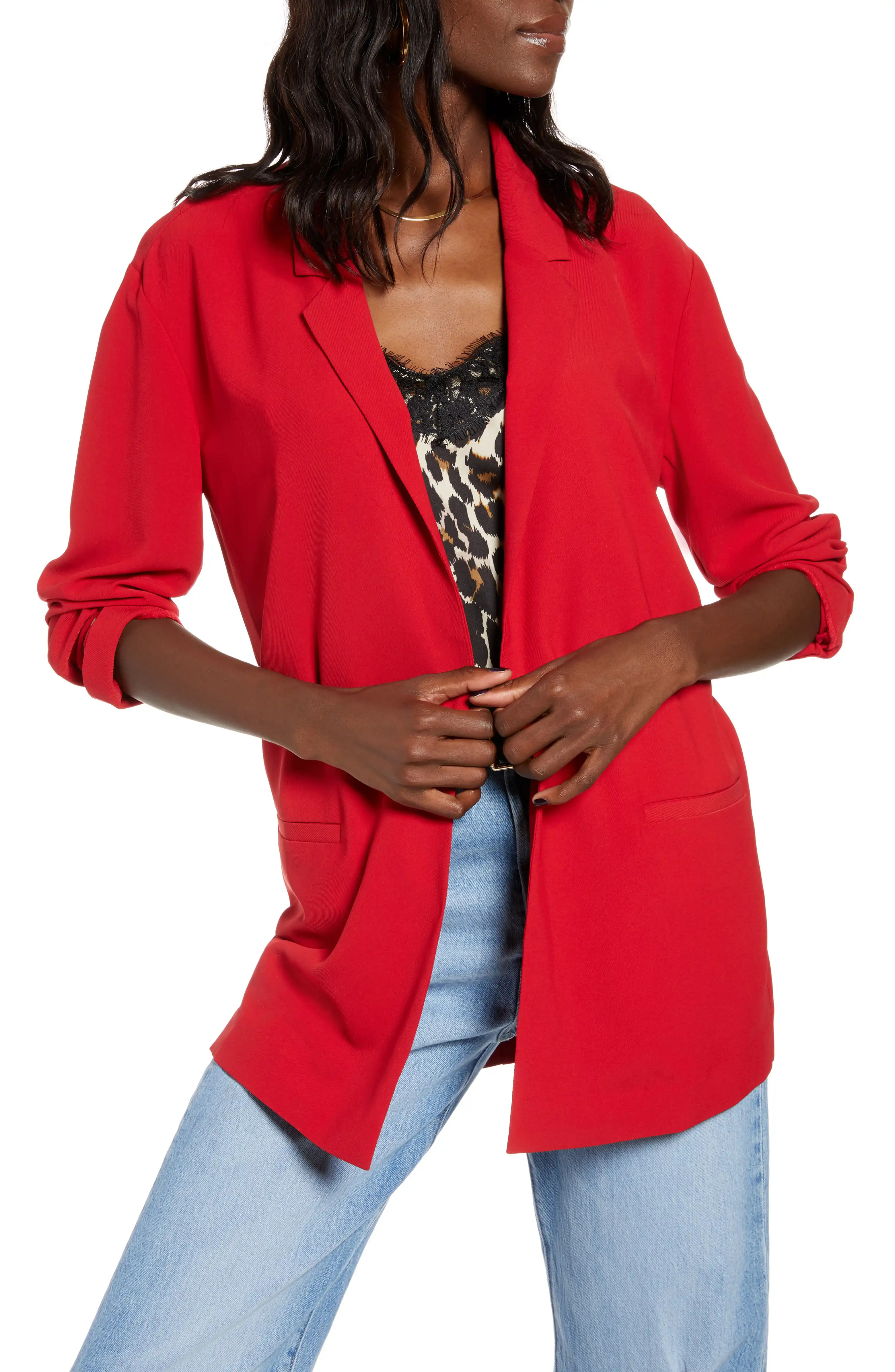 Boyfriend Blazer, Main, color, RED CHILIBoyfriend BlazerLEITHRegular & PlusPriceSale: $45.90Free ... | Nordstrom