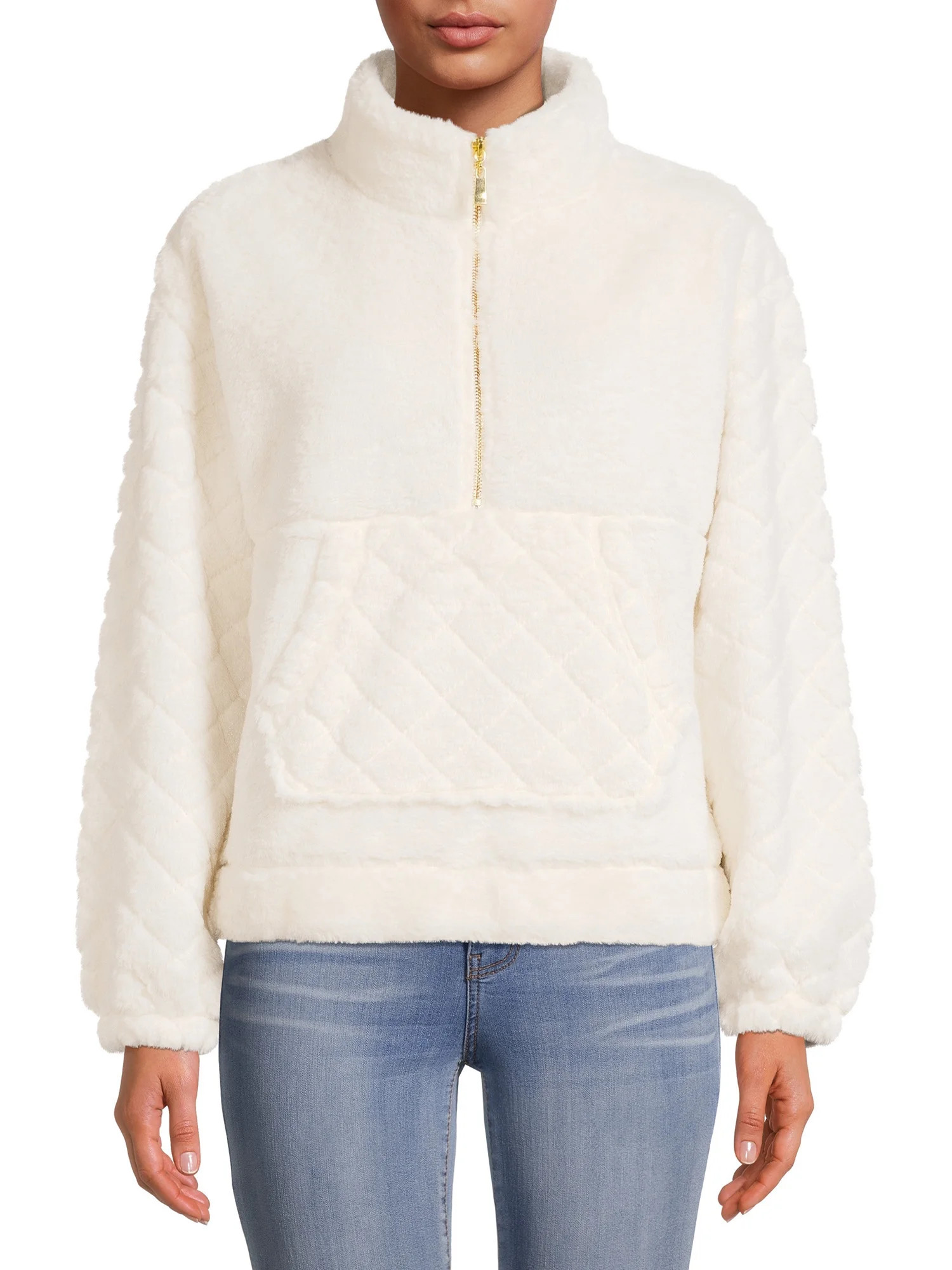 No Boundaries Juniors' Plush Quilted Pullover | Walmart (US)