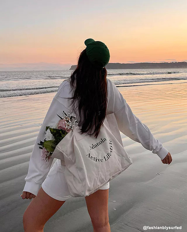 Active Lifestyle Tote Bag - Cream/Black | Adanola UK