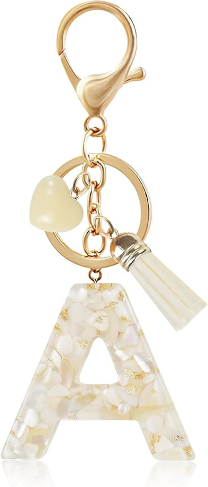 Fmeida Initial Keychains for Women | Personalized Cute Letter Key Chain Bag Purse Charms | Amazon (US)