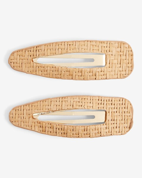 Set Of 2 Straw Hair Clips | Express