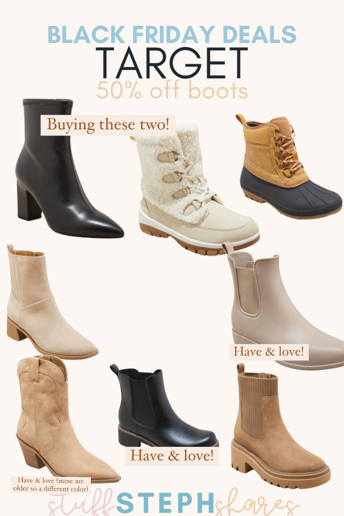 Target boots on sale! 50% off! Target is one of my favorite places for shoe deals!

#LTKSaleAlert #LTKCyberWeek #LTKShoeCrush