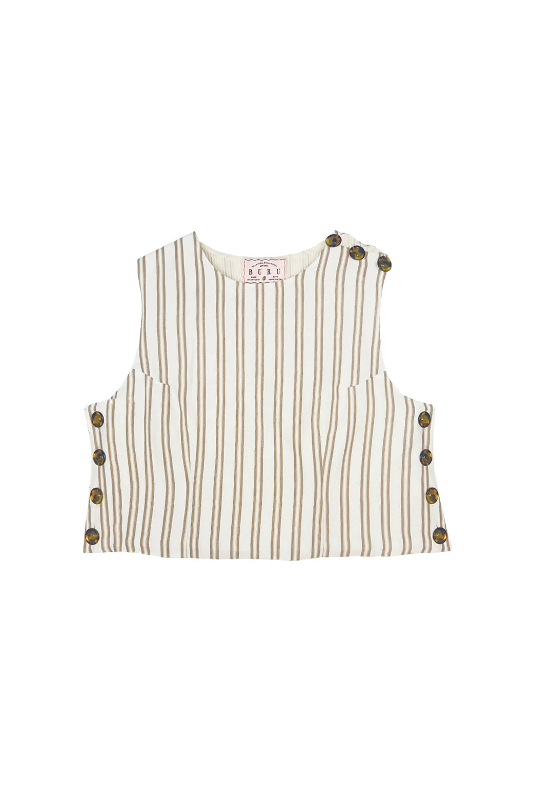 Buru x Jaimie Dewberry Button Box Top - Taupe Stripe | Shop BURU
