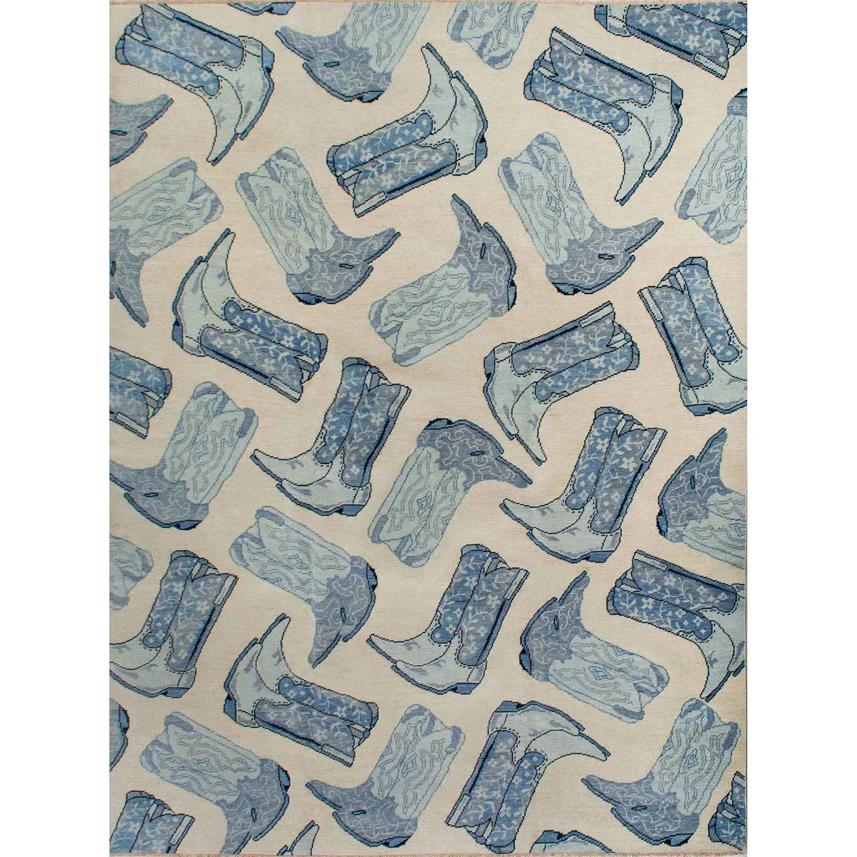 Blue Kicker Turkish Knot Rug | Cowboy Boot Rug | Scout Design Studio