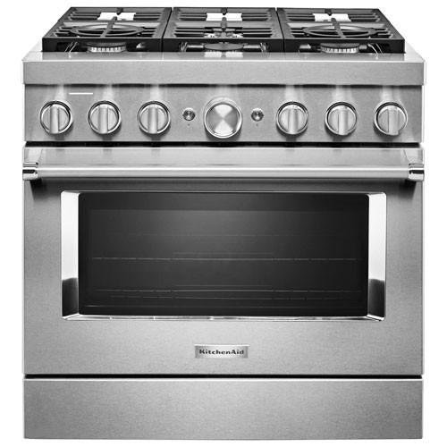 KitchenAid 36" Convection 6-Burner Dual Fuel Range (KFDC506JSS) -Stainless -Open Box -Perfect Con... | Best Buy Canada