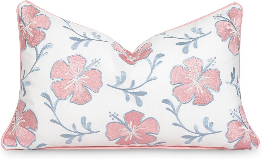 Hofdeco Premium Coastal Patio Indoor Outdoor Lumbar Pillow Cover Only, 12"x20" Water Repellent fo... | Amazon (US)