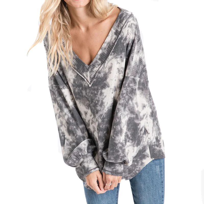 Grey Thermal Top With Puff Sleeves | Kell Parker