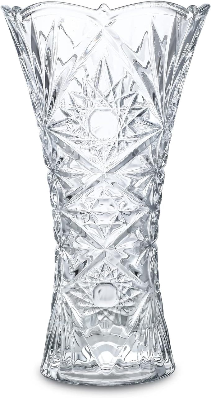 Clear Crystal Vase, Glass Flower Vase Thickening Design Suitable for Home Decor Centerpieces, Wed... | Amazon (US)