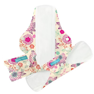 Charlie Banana Feminine Pad Super Absorbency - Peony Blossom - 3pk | Target