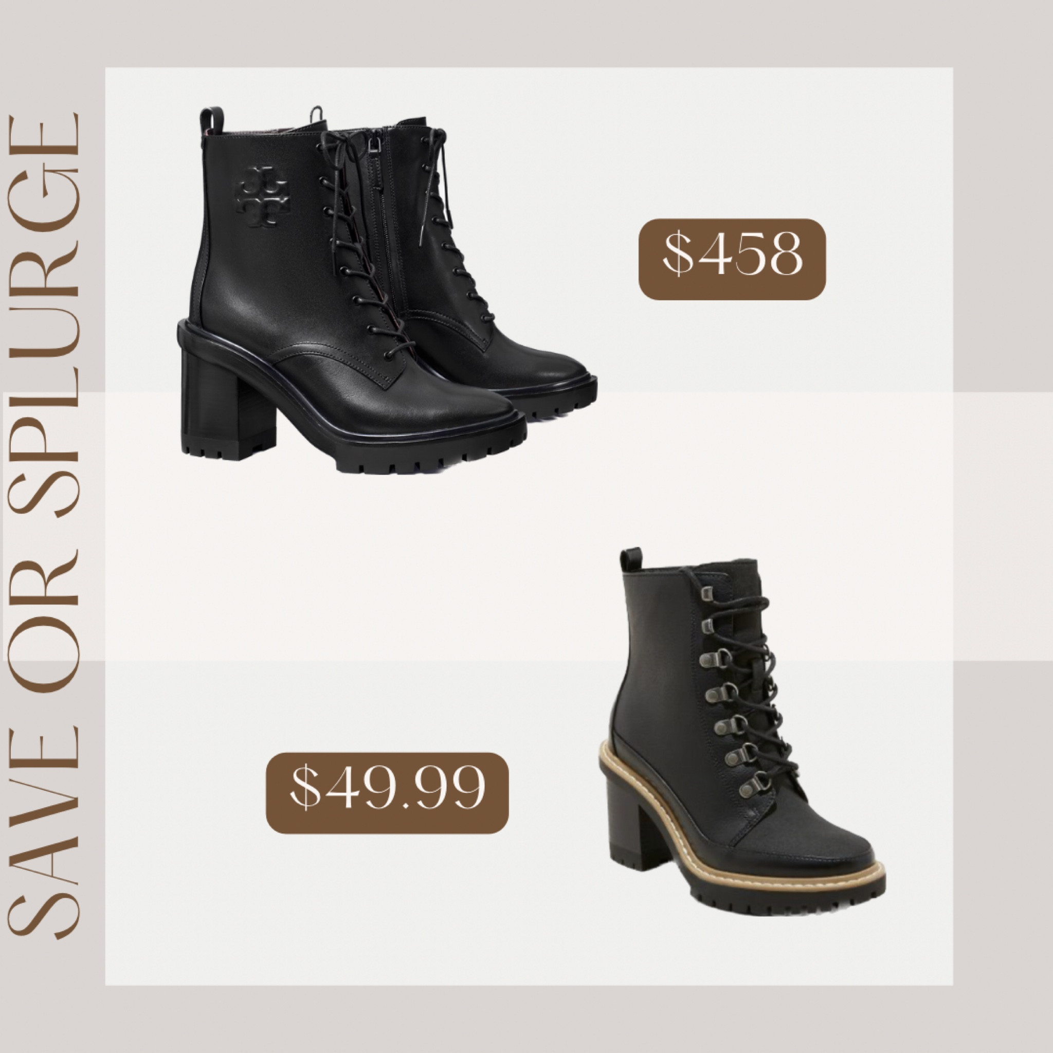 Save or Splurge Sunday! I have a pair of TB boots that look identical to the target ones! 

Tory Burch | boots | booties | target find | fall fashion |

#LTKSeasonal #LTKfindsunder50 #LTKshoecrush