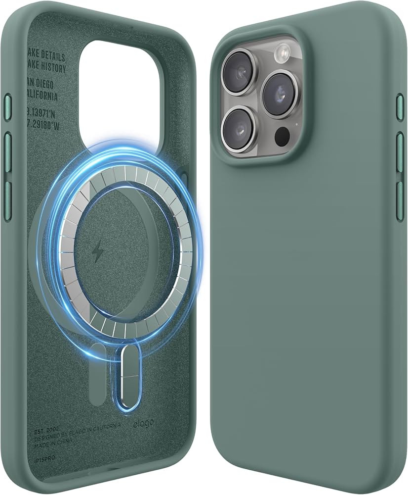 elago Magnetic Silicone Case Compatible with iPhone 15 Pro Case 6.1 Inch Compatible with All MagS... | Amazon (US)
