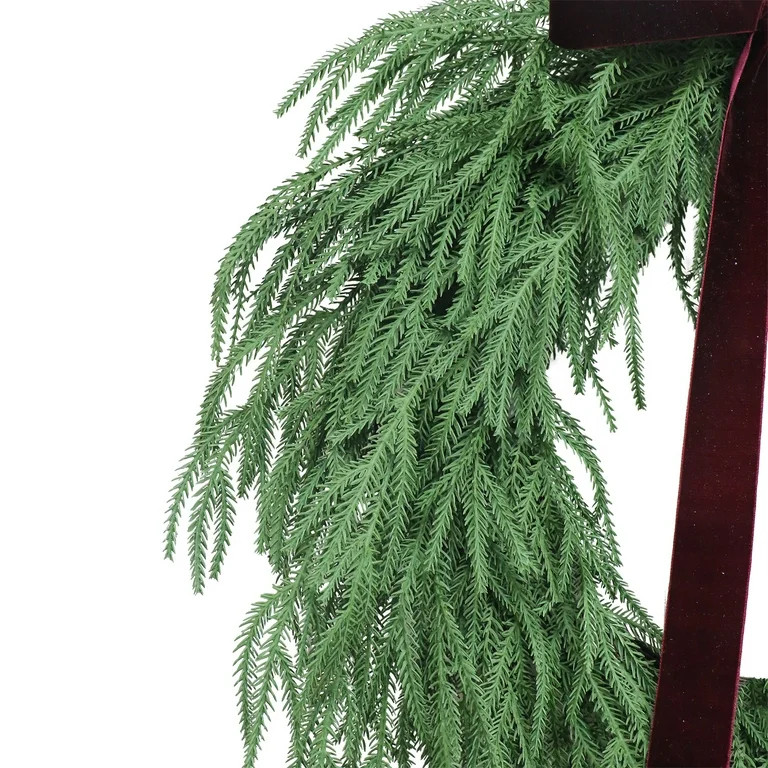 Evergreen Natural Feel Norfolk Artificial Christmas Wreath, Green, 22", by My Texas House | Walmart (US)