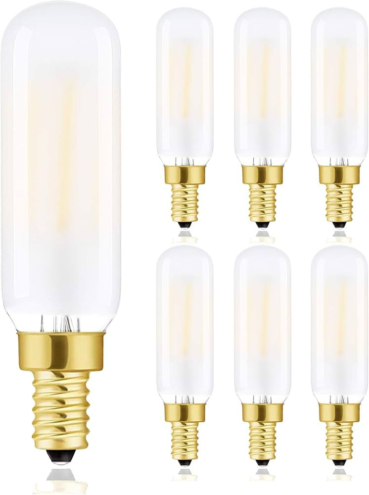 T6 Led Bulb, T6.5 Dimmable E12 Edison Light Bulbs Warm White 2700K, Frosted Glass,250lm, 25W Cand... | Amazon (US)