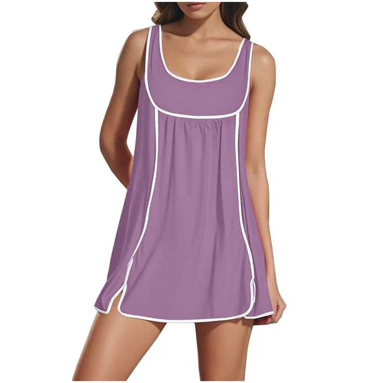 Tennis Dress For Women Athletic Sleeveless Mini Dress Casual Workout Dress B-Purple | Walmart (US)