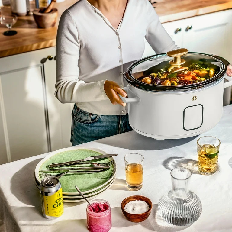 Beautiful 6 Qt Programmable Slow Cooker, White Icing by Drew Barrymore | Walmart (US)
