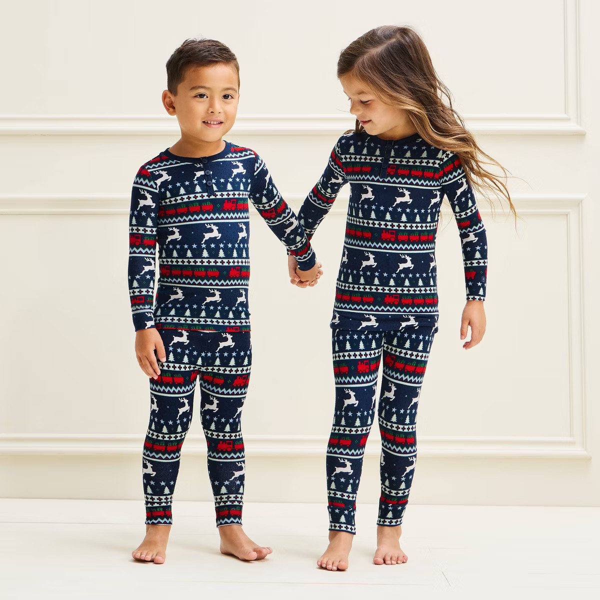 Toddler Holiday Reindeer Fair Isle Cozy Knit Matching Family Pajama Set 2pc - Wondershop\u2122 Na... | Target