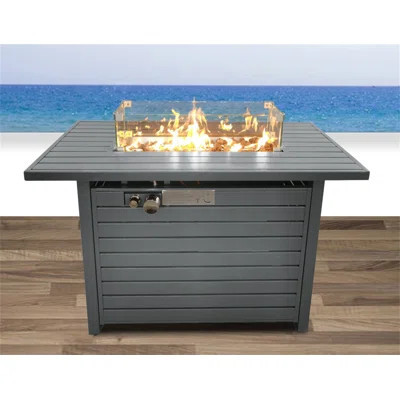 25'' H X 42'' D Steel Propane Outdoor Fire Pit Table With Lid | Wayfair North America