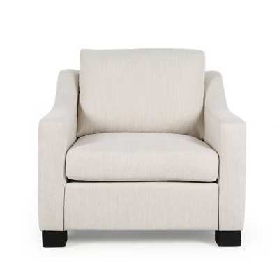 Contemporary Beige Fabric Upholstered Club Chair | Target