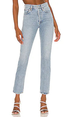 AGOLDE Riley High Rise Straight Crop in Dimension from Revolve.com | Revolve Clothing (Global)