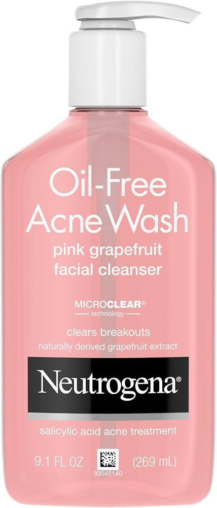 Neutrogena Limpiador de poros de pomelo rosa con ácido salicílico sin aceite y limpiador facial... | Amazon (US)