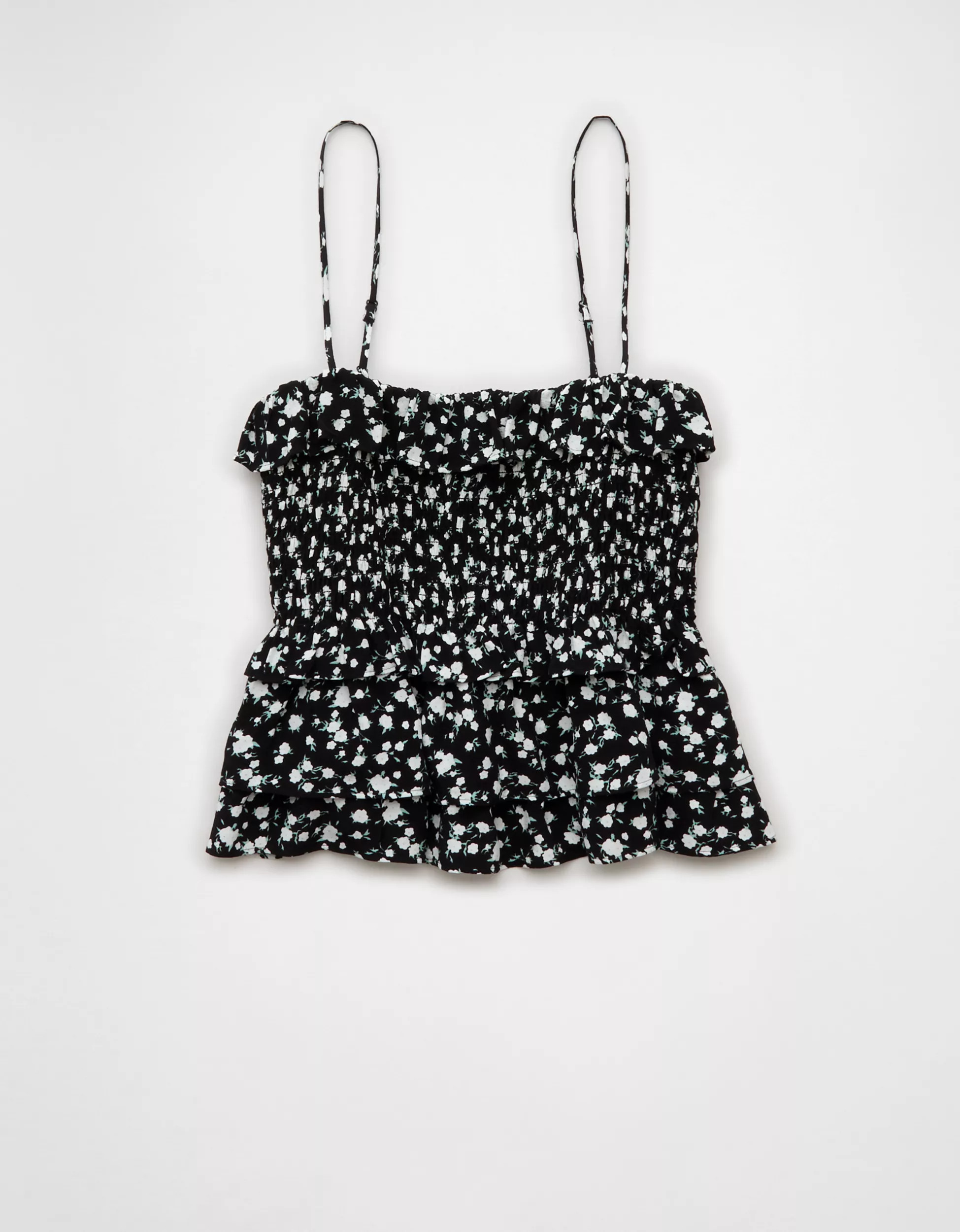 AE Square Neck Smocked Ruffle Cami | Aerie