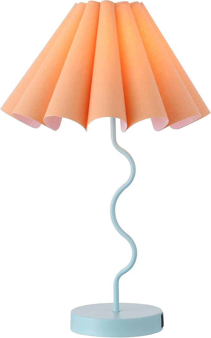 EOEYYOYB Table Lamps for Living Room - Blue and Orange Modern Dimmable Lamps with USB Port and Ou... | Amazon (US)