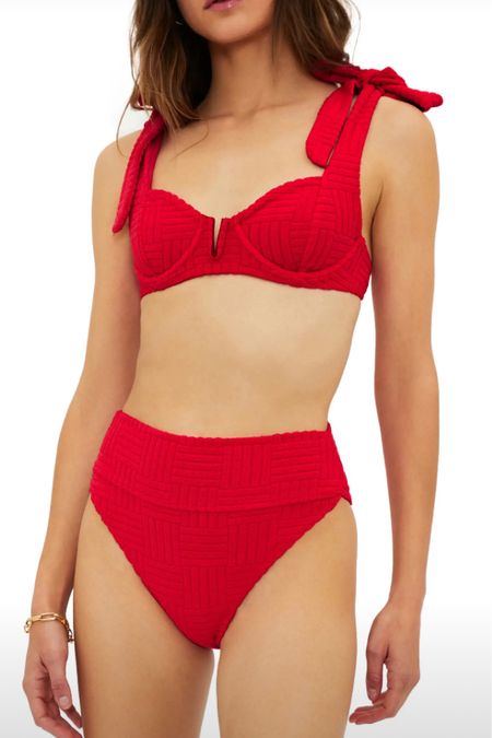 Red high waisted swimsuit, 4th of July swimsuit, July 4th bikinis 

#LTKtravel #LTKswim #LTKunder100