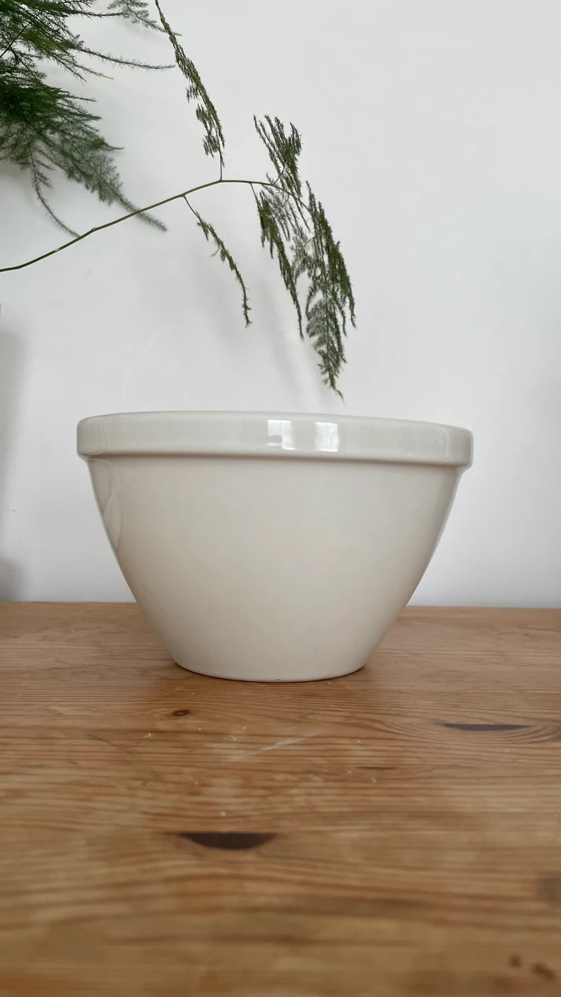 Vintage White Ironstone Pudding Basin: English Country Kitchen Bowl - Etsy | Etsy (Global)
