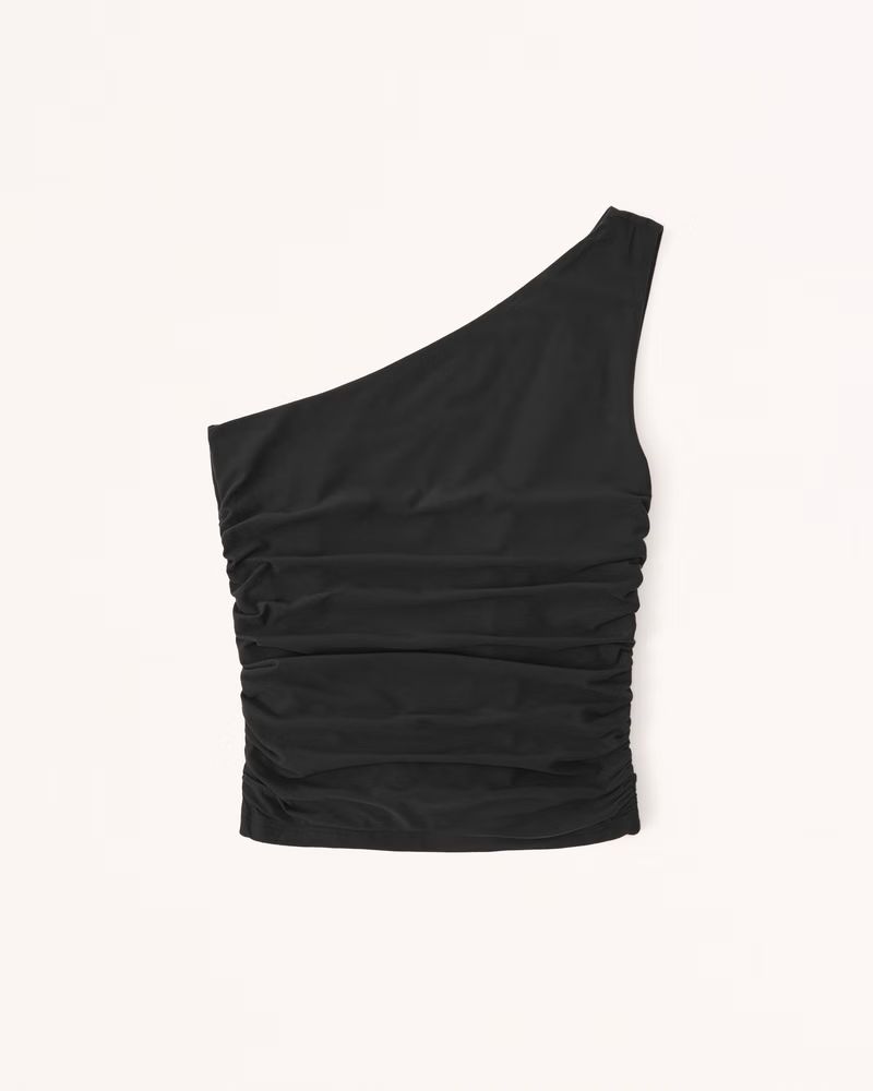 Soft Matte Seamless Asymmetrical Ruched Top | Abercrombie & Fitch (US)